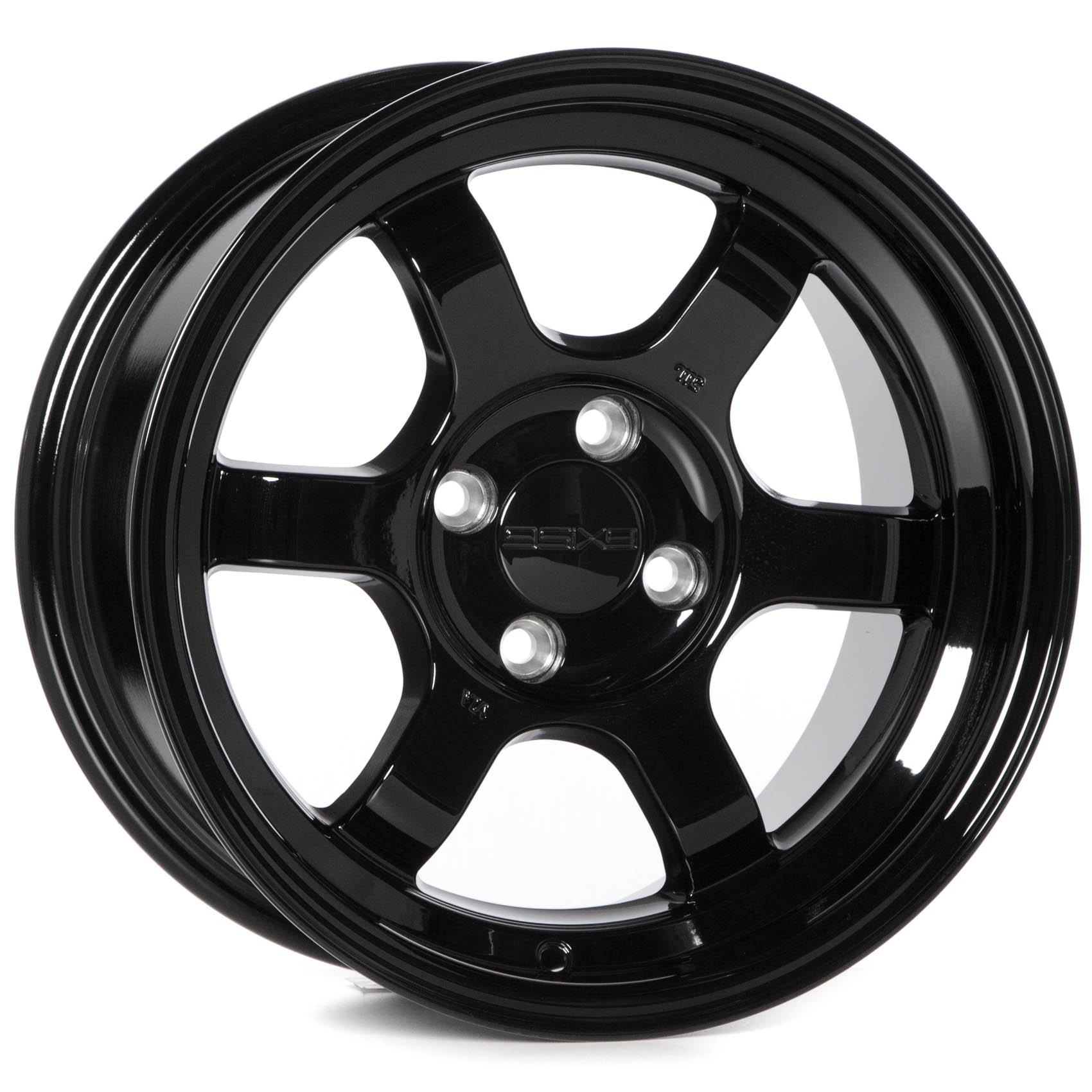 9SIX9 TE37 Style Wheels: SIX-1 Deep 15x8 4x100 Gloss Black Rims
