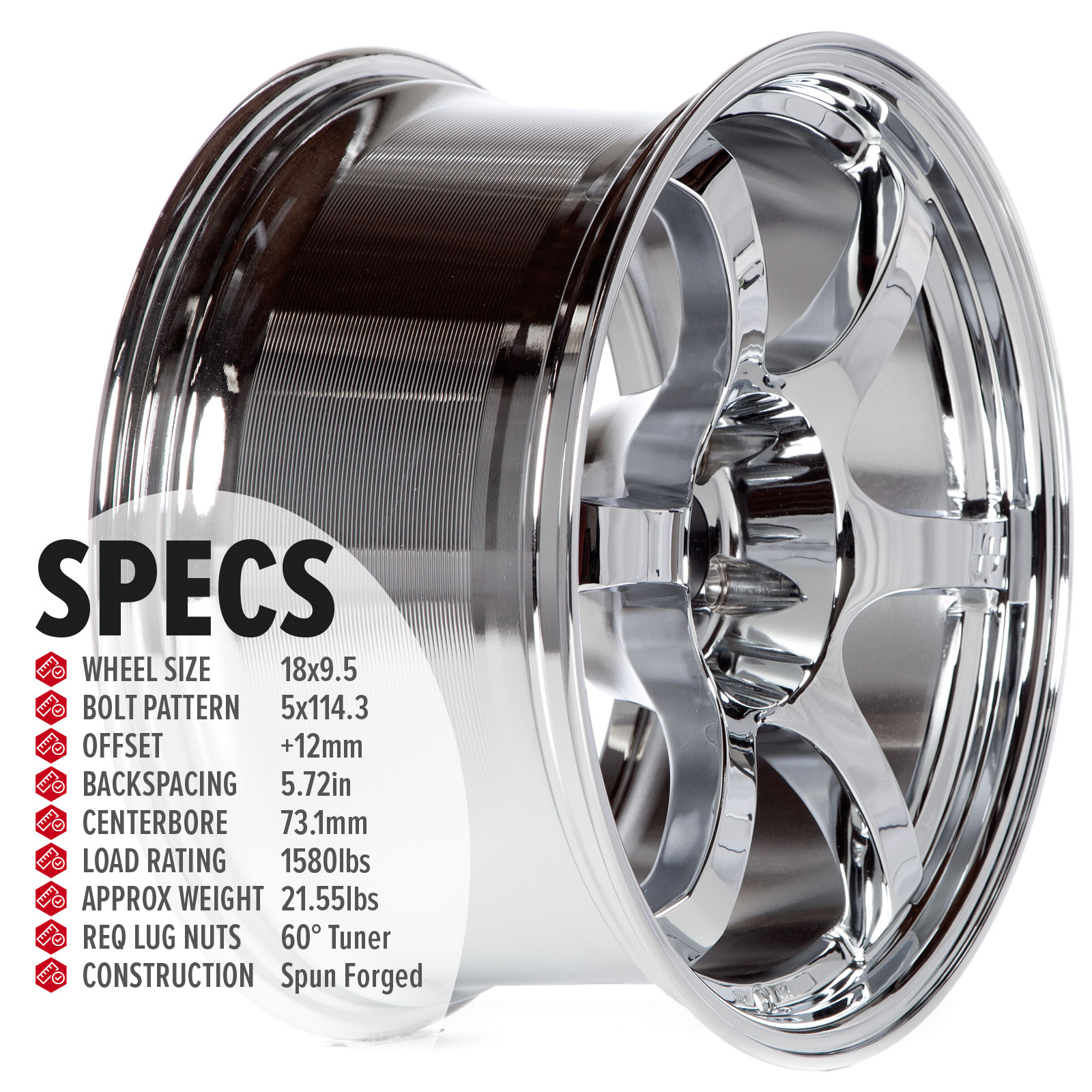 Circuit Wheels: CSF1 18x9.5 5x114.3 Gloss White Rims et25
