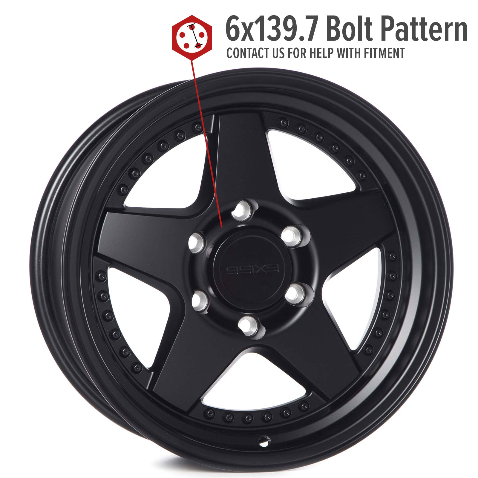 9SIX9 Wheels: FIVE-2 Deep 17x8.5 6x139.7 Matte Black Rims et20