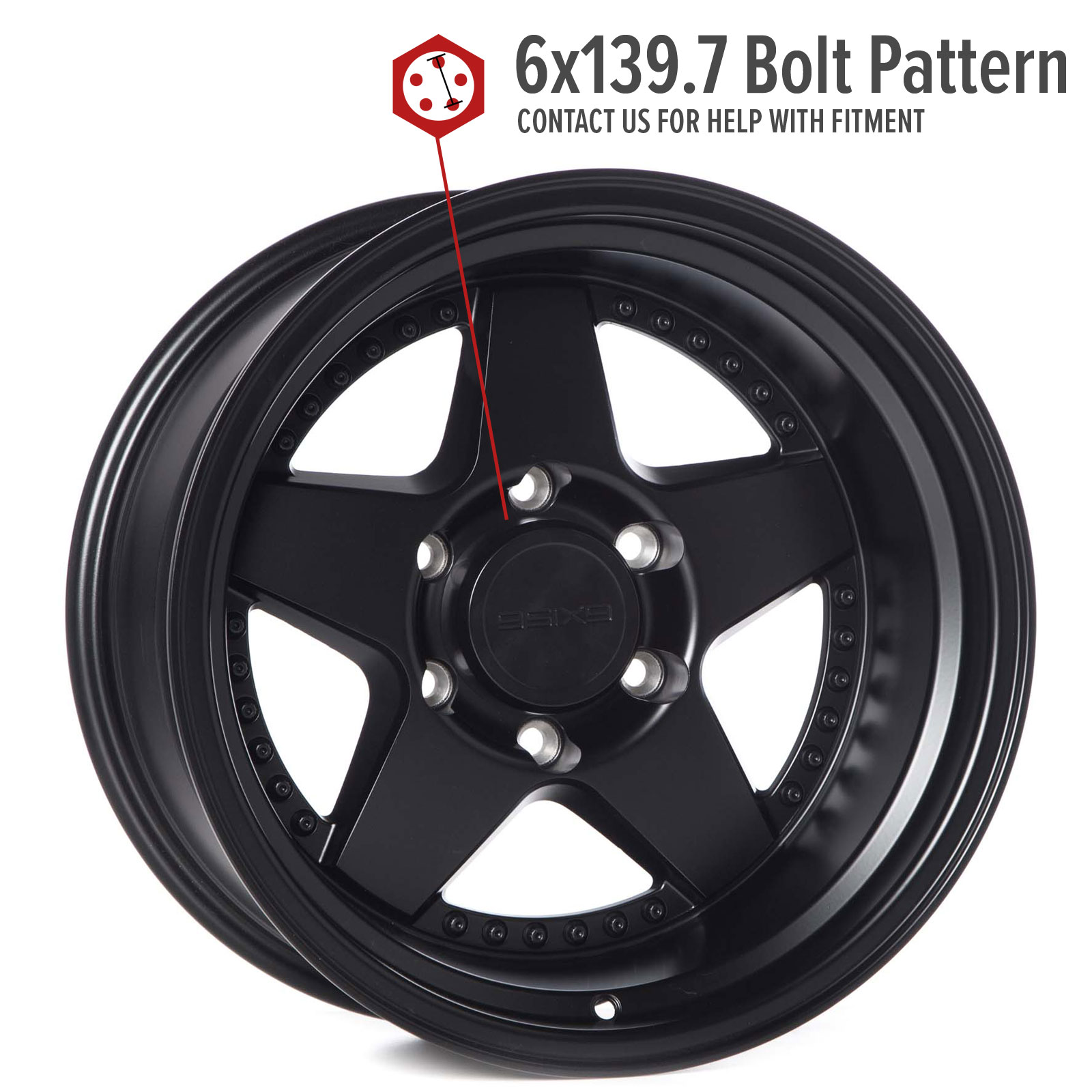 9SIX9 Wheels: FIVE-2 Deep 17x9 6x139.7 Matte Black Rims et-36