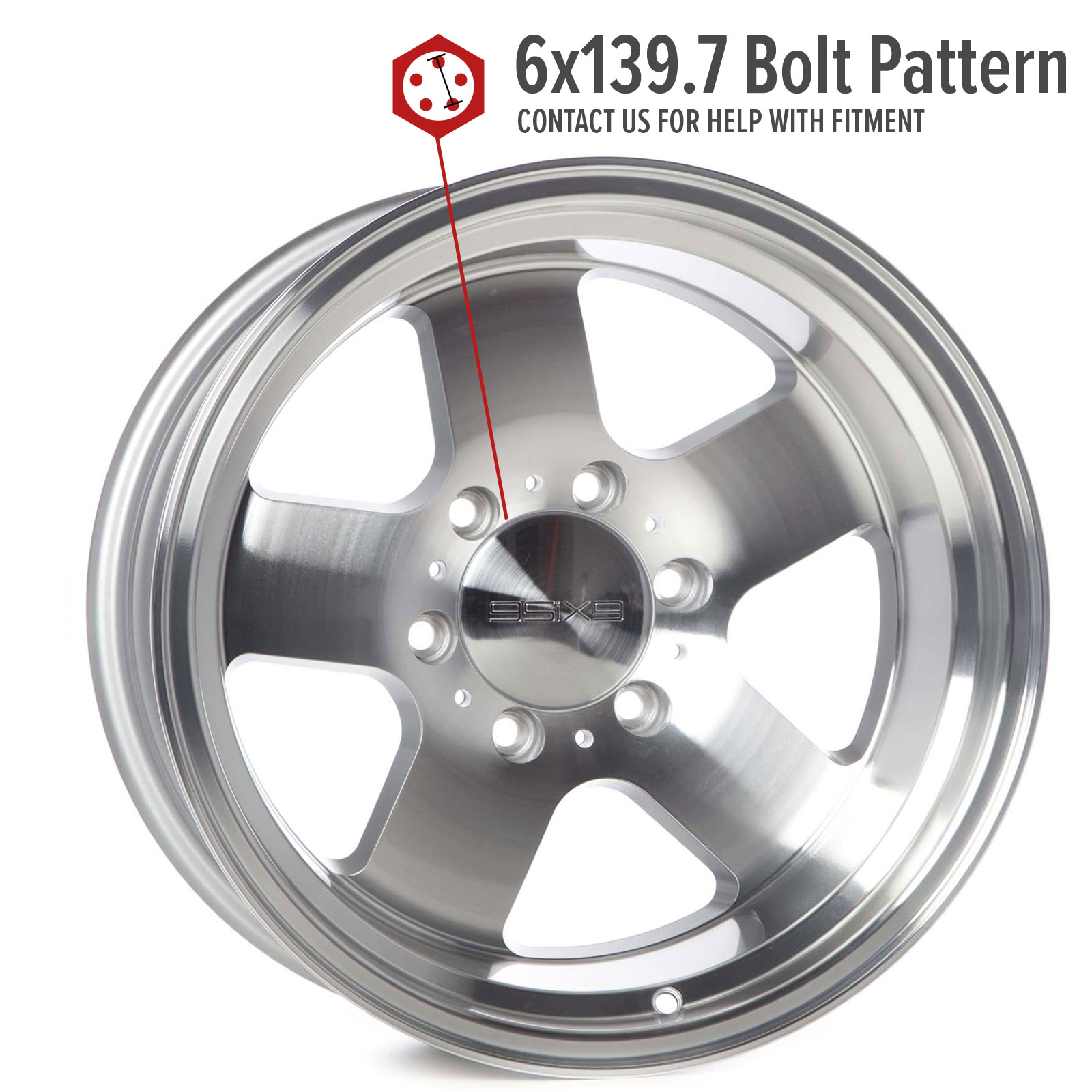 9SIX9 Wheels: FIVE-3 Deep 17x9 6x139.7 Machined Rims et-36