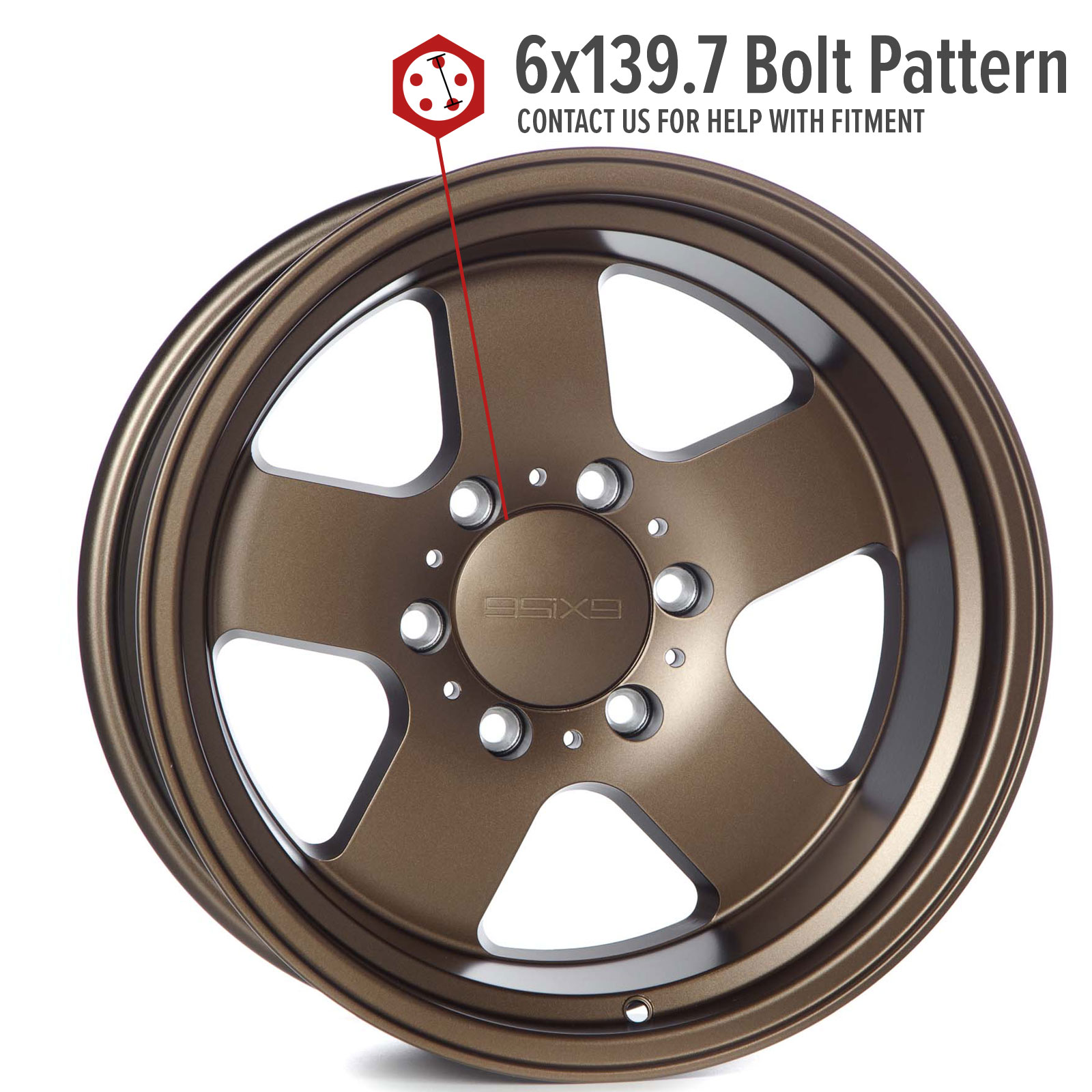 9SIX9 Wheels: FIVE-3 Deep 17x9 6x139.7 Matte Bronze Rims et-36